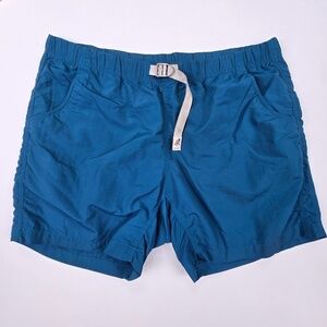 Gramicci Shorts Men’s XL Outdoor Belted Aqua Teal Blue Nylon Shorts 6” Inseam